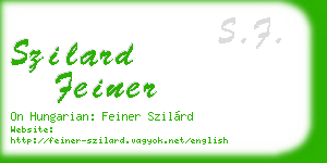 szilard feiner business card